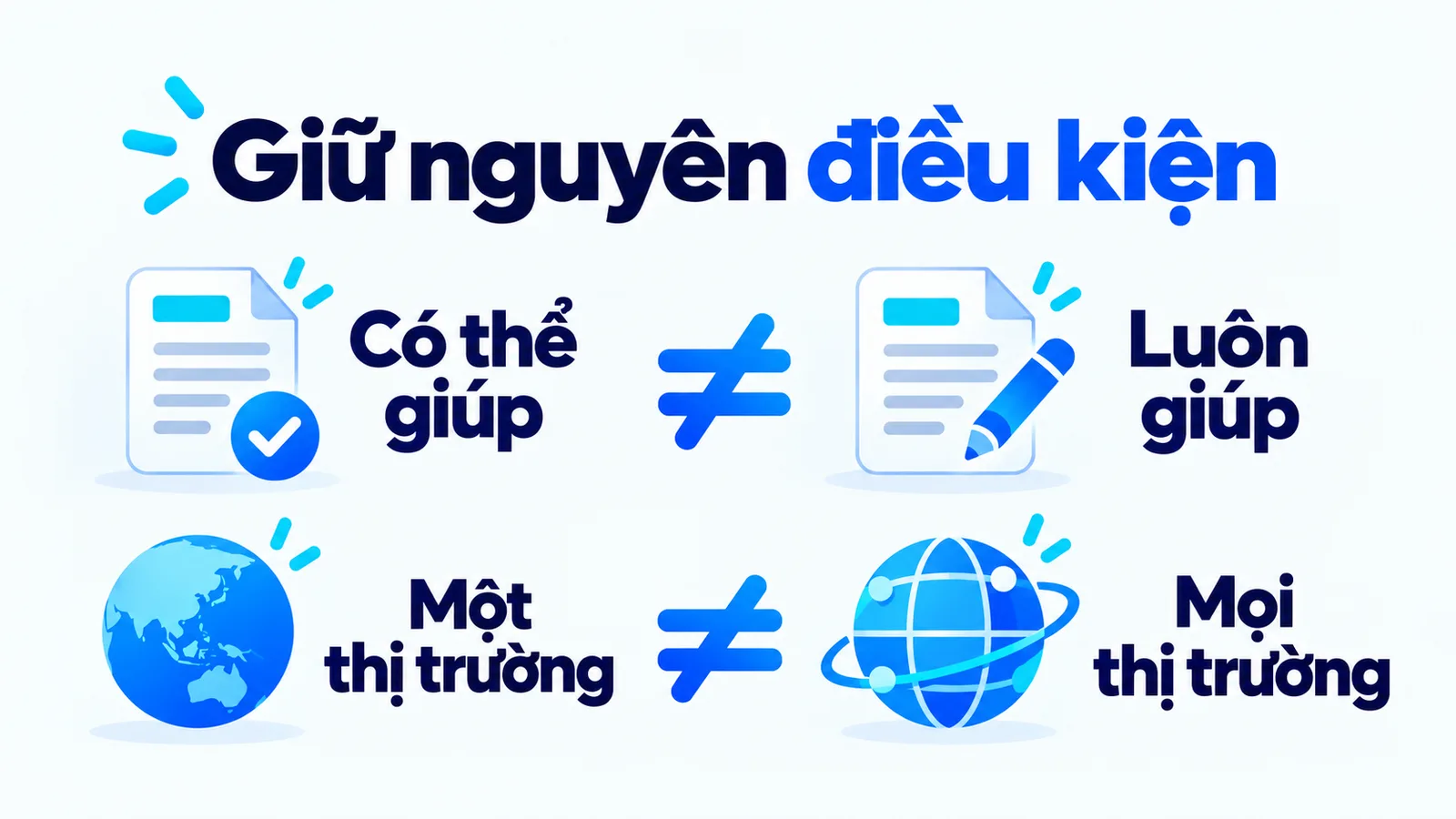 Có thể giúp khác luôn giúp; kết quả ở một thị trường khác kết quả ở mọi thị trường.
